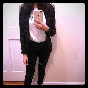 HM suit tops black with cool dec shoulders size2